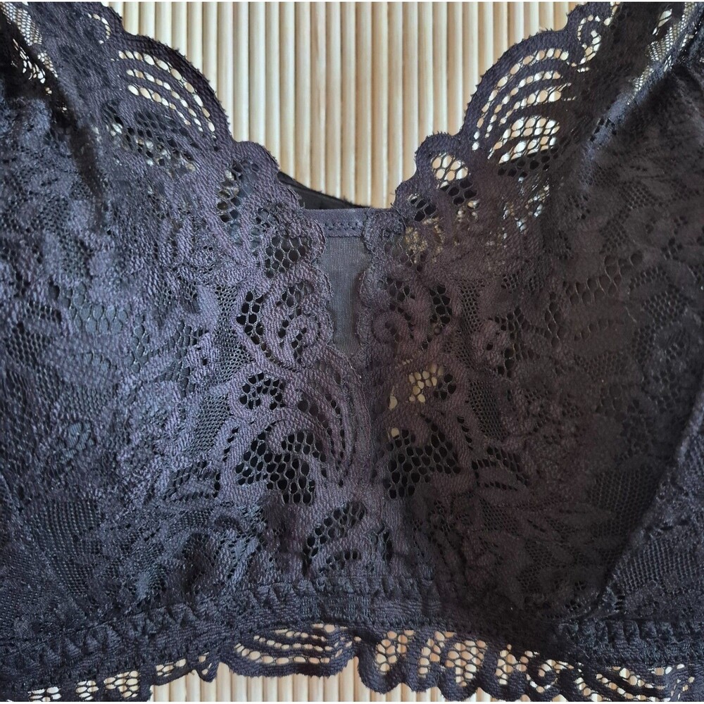 Bali Bra Size 2XL Black Lace Wirefree Comfort Lined No Slip Adjustable Straps - Picture 3 of 5